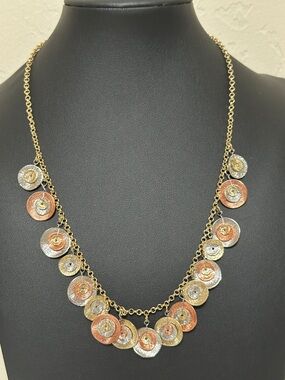 187. Nena Three color Stacked Charm Necklace